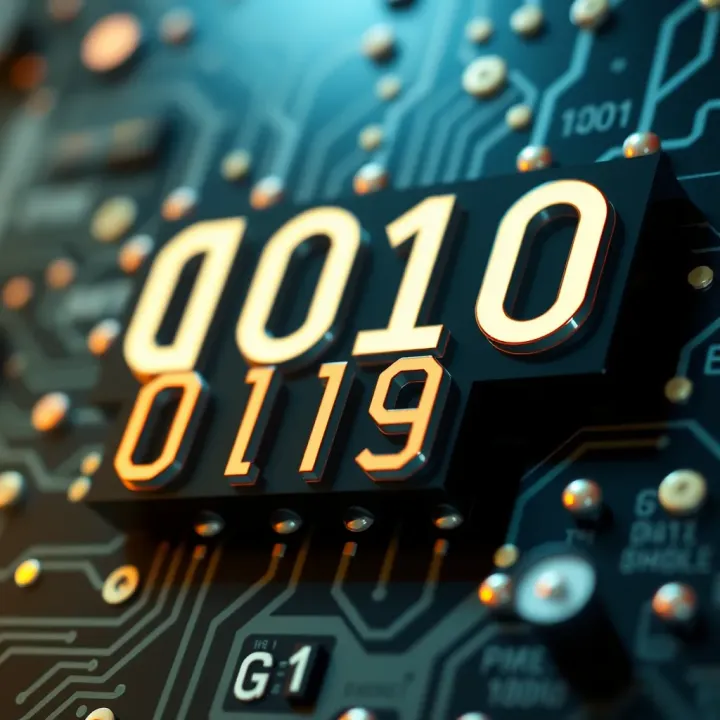 Visual representation of binary addition using logic gates and digital circuits