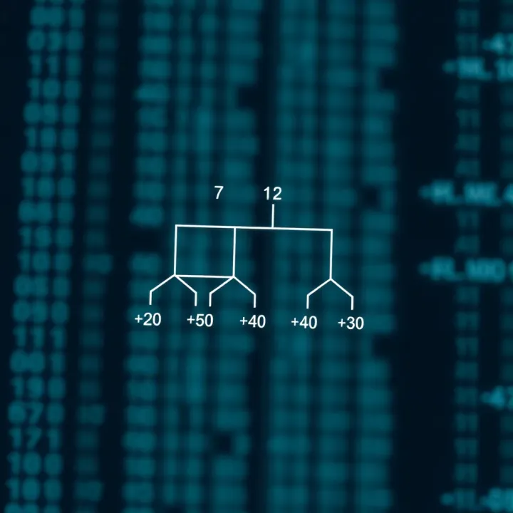 Diagram illustrating the structure of a binary search tree with nodes connected by branches, showing left and right child relationships