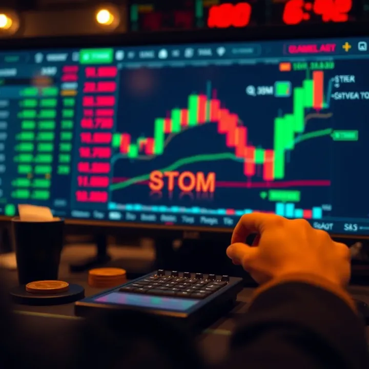 Visual representation of risk management techniques including stop-loss and position sizing in stock trading
