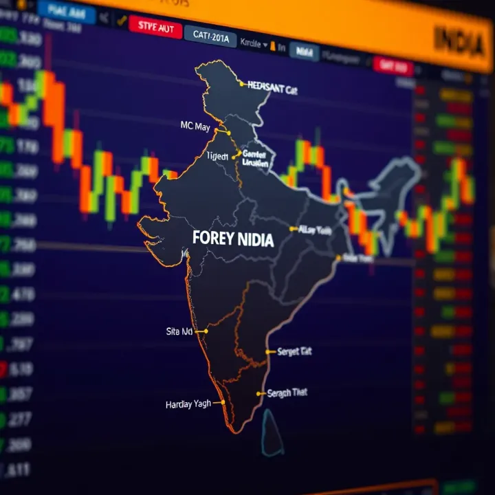 Map of India highlighting regulatory framework for forex trading