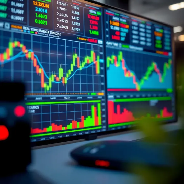 Graph showing fast trade execution and real-time market data on an electronic trading platform