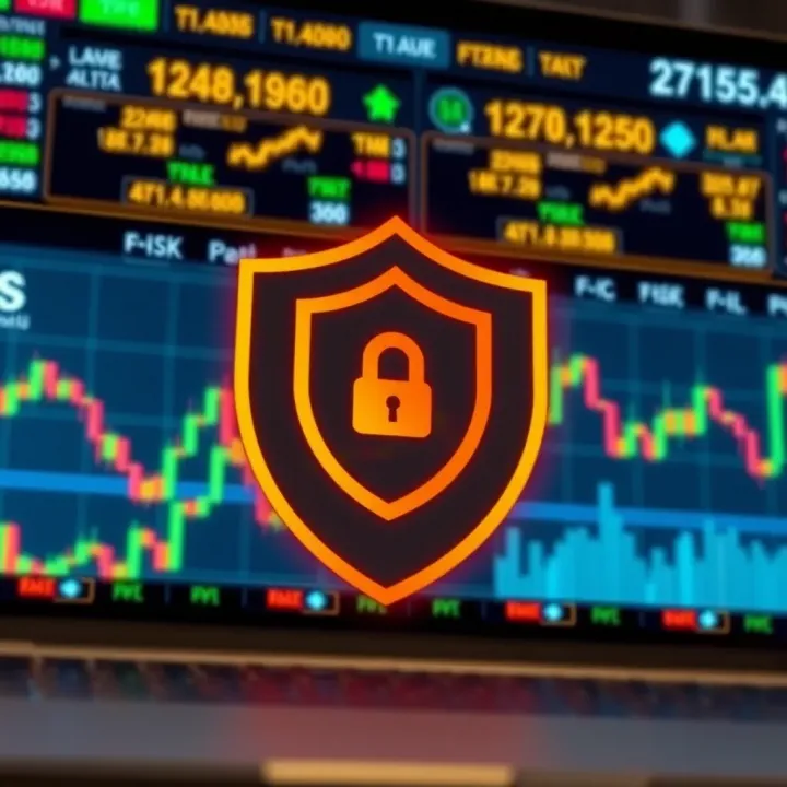 Illustration of a secure shield symbol overlaid on a digital currency exchange platform signifying safety and regulation