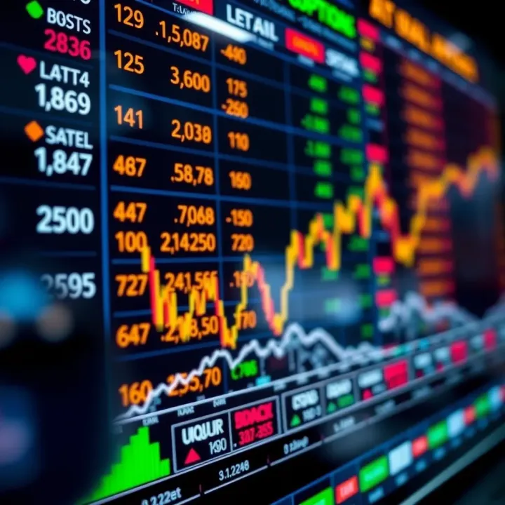 Visualizing Liquid Stocks and Options Activity in the Indian Market Stock market screen displaying liquid stock options with price fluctuations