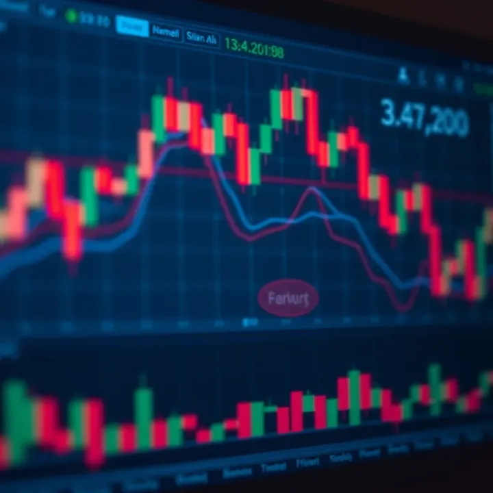 Candlestick chart illustrating bullish and bearish patterns for market trend analysis
