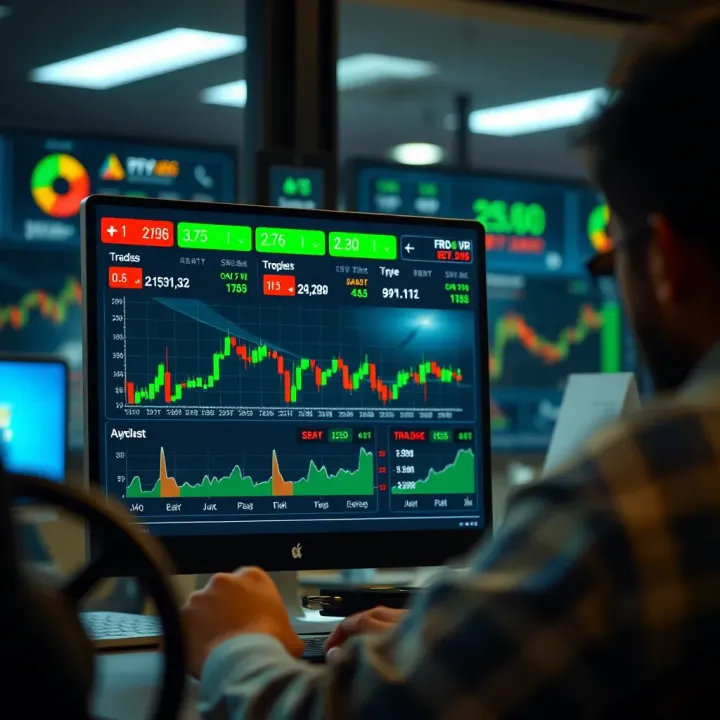User interface of India's earliest trading app showing stock charts and portfolio details