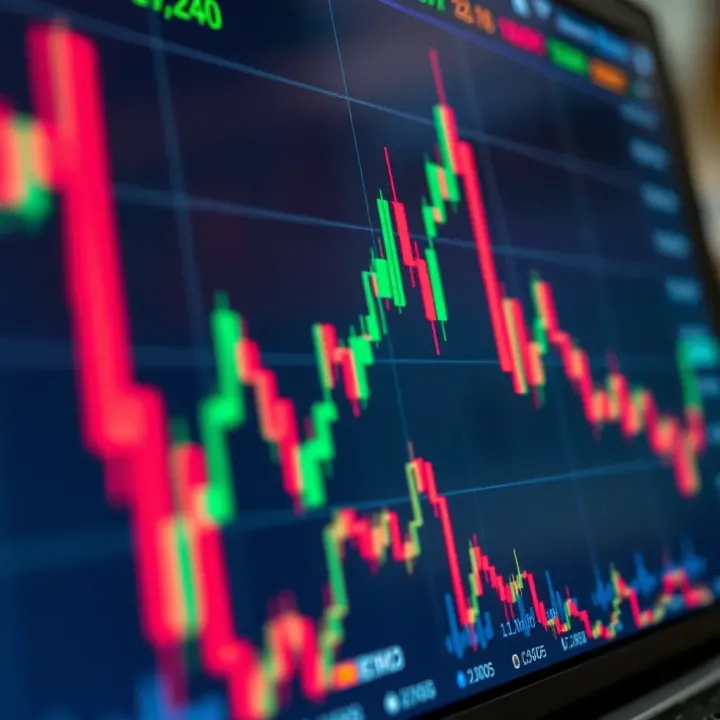 Currency Exchange Rate Trends on Online Trading Interface Graph showing currency exchange rates fluctuations on an online trading platform