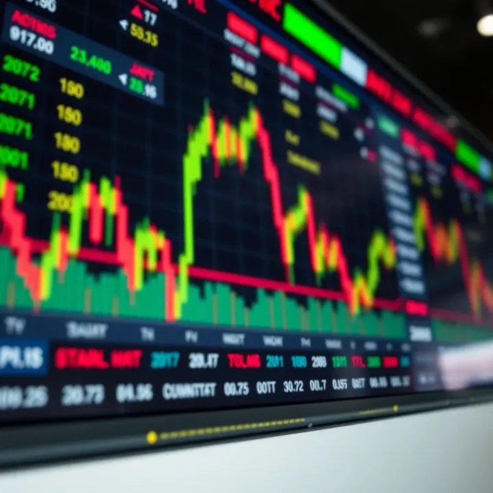 Intraday Trading Charts Showing Market Fluctuations Real-time stock market charts displaying intraday price movements and trading volumes