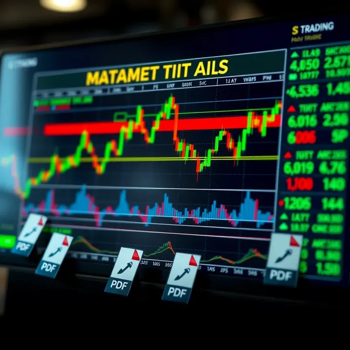 Market Chart Patterns with PDF Reference Materials Visual guide displaying key market chart patterns alongside PDF resource icons indicating downloadable technical analysis materials