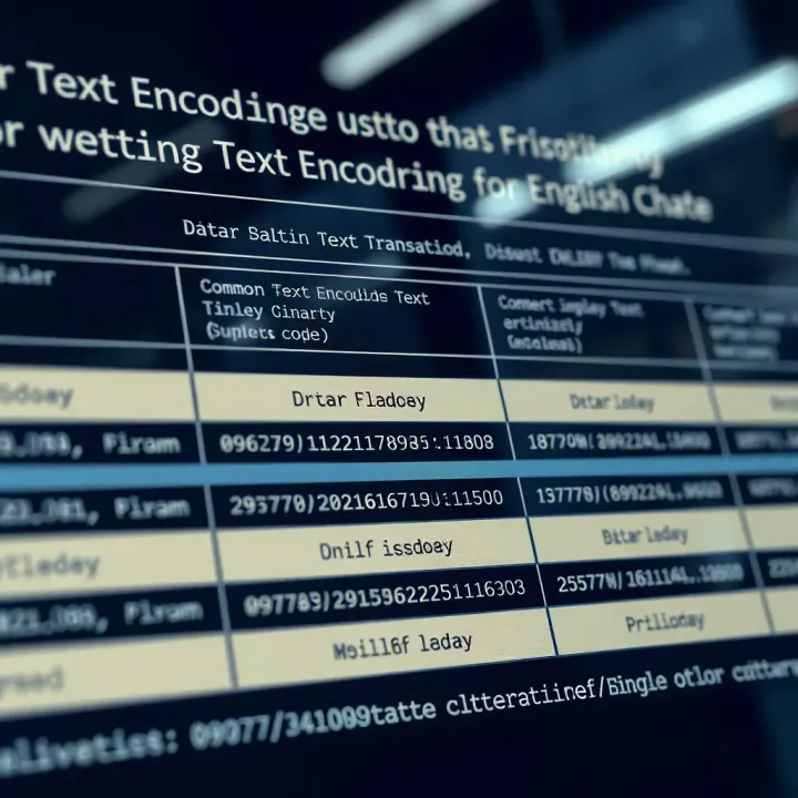 Overview of Standard Text Encoding Methods for Binary Translation Chart showing common text encoding schemes used to convert binary data into English characters