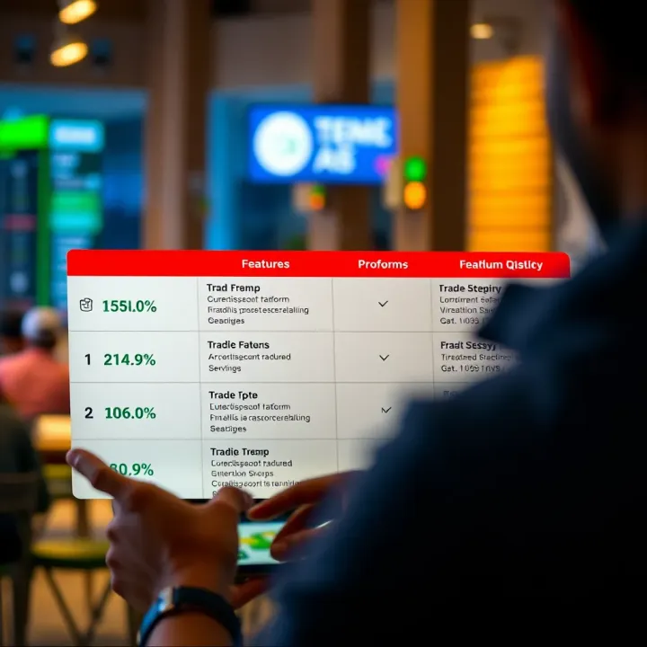 Comparison of trading platforms with different features and benefits highlighted