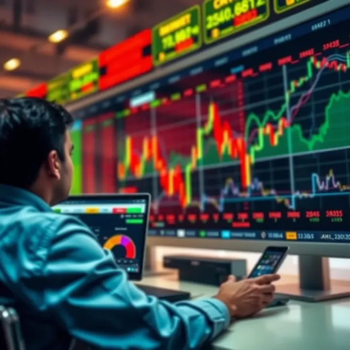 From Simulated Trading to Live Market Conceptual representation of transitioning from virtual trading platform to live stock market