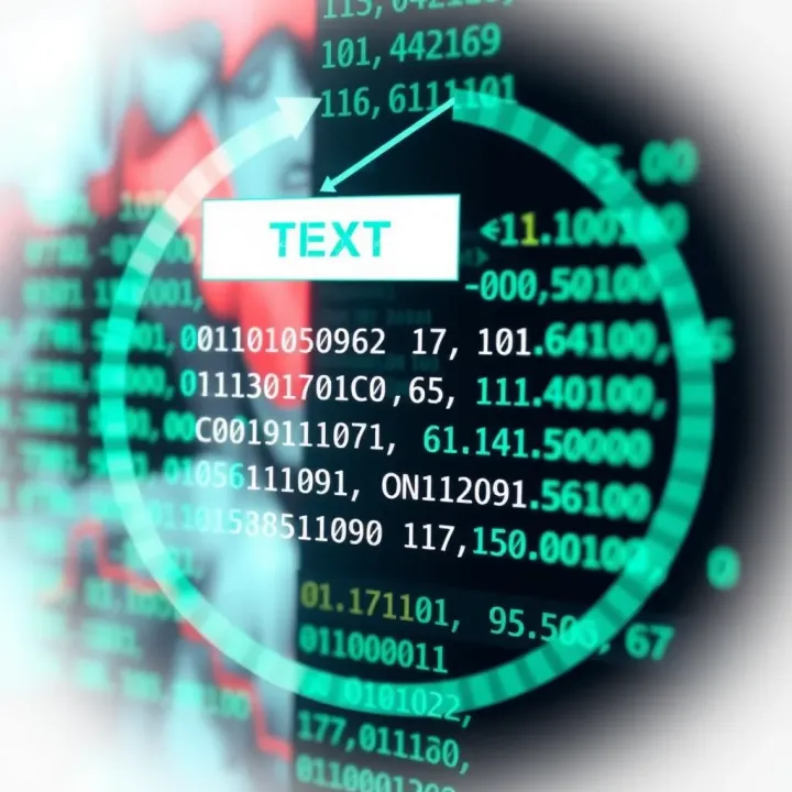Diagram showing how binary code is translated into readable text by a software translator