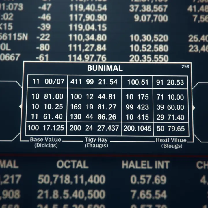 Overview of Binary, Decimal, Octal, and Hexadecimal Numeral Systems Diagram showing binary, decimal, octal, and hexadecimal numeral systems with their base values and digit range