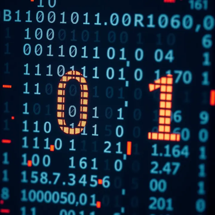 Diagram showing binary digits zero and one representing data in computer systems