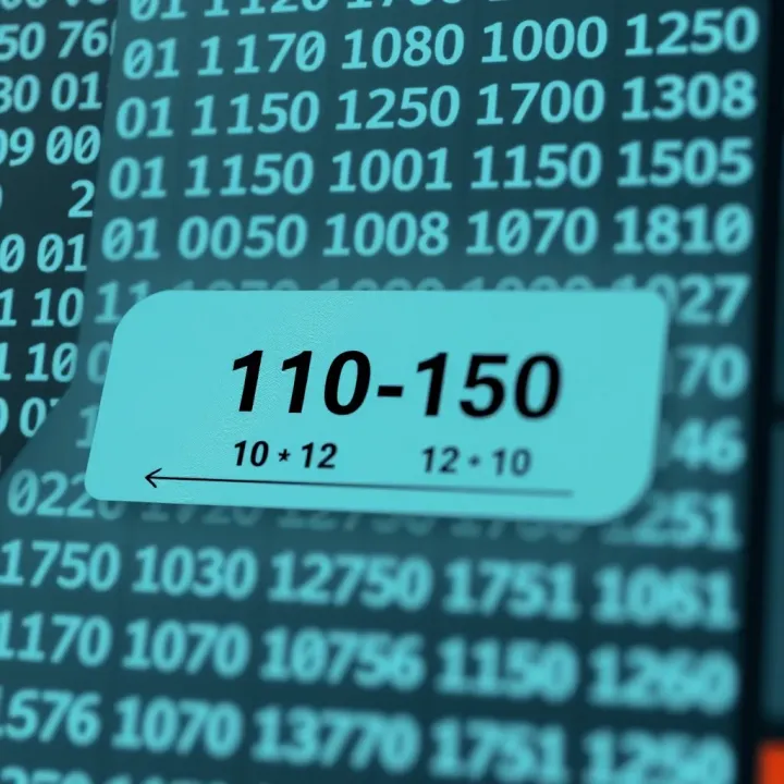 Conversion of Binary Numerals to Decimal Values Diagram illustrating the conversion of a binary number to its decimal equivalent using positional values