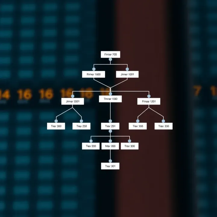 Diagram illustrating the bottom view of a binary tree with nodes labeled and horizontal distances marked