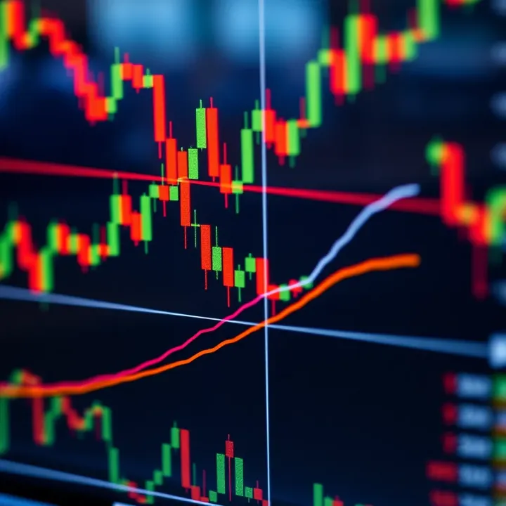 Candlestick Chart with Bullish and Bearish Patterns Candlestick chart showing bullish and bearish patterns used in stock market analysis