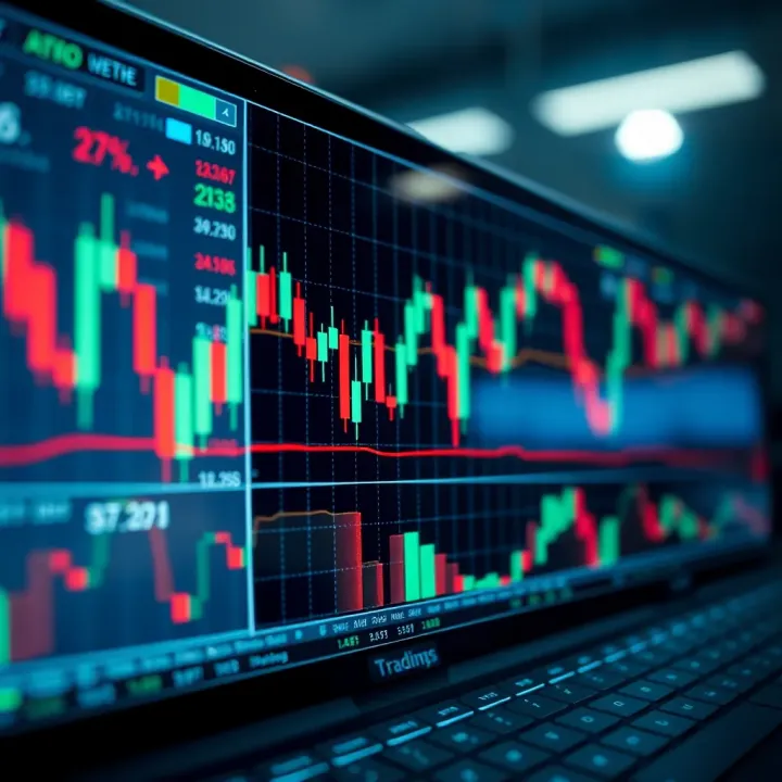 Illustration showing common candlestick chart patterns used in trading analysis