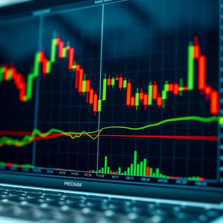 Candlestick chart showing various bullish and bearish formations indicating market trend directions