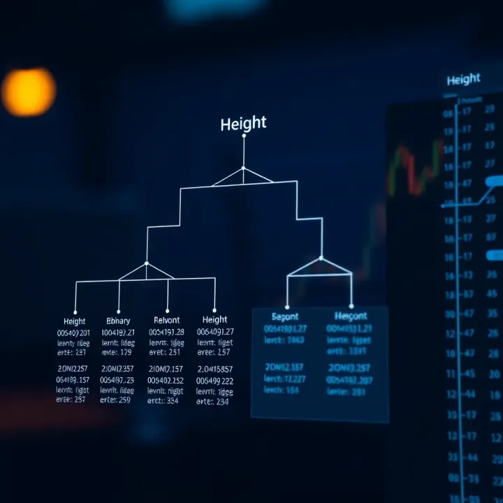 Binary Tree Structure Demonstrating Height Concept Diagram of a binary tree illustrating its height with nodes and levels clearly marked