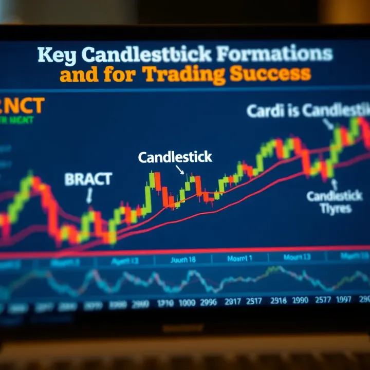 Diagram showing common candlestick formations and their implications for trading decisions