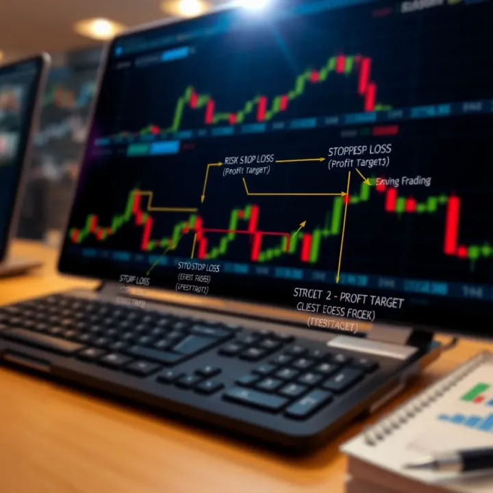 Risk Management Strategies in Forex Trading Diagram illustrating risk management concepts including stop-loss and profit targets in forex trading