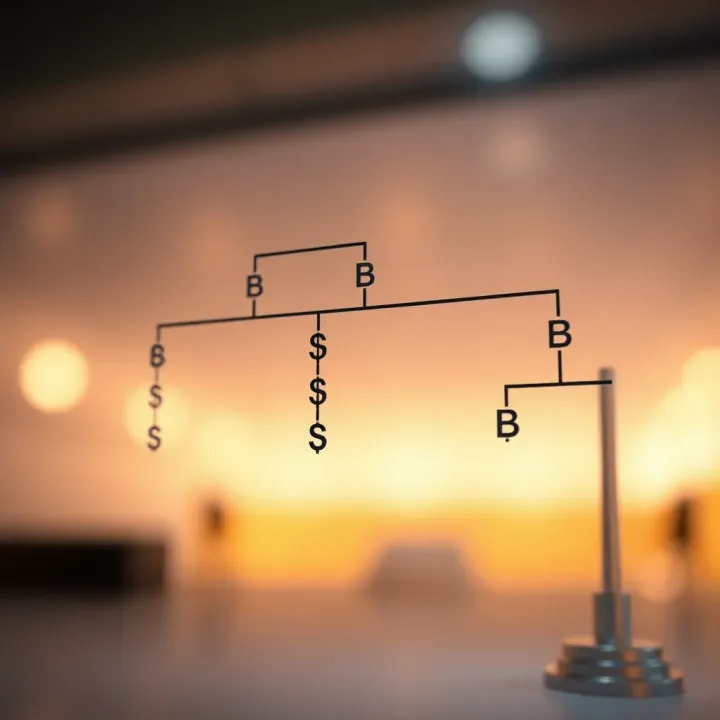 Diagram illustrating the structure of an optimal binary search tree with nodes arranged to minimize search cost