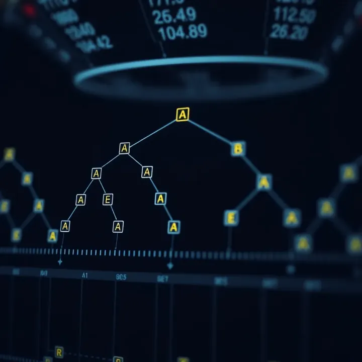 Diagram illustrating an optimal binary search tree structure with highlighted nodes and search path