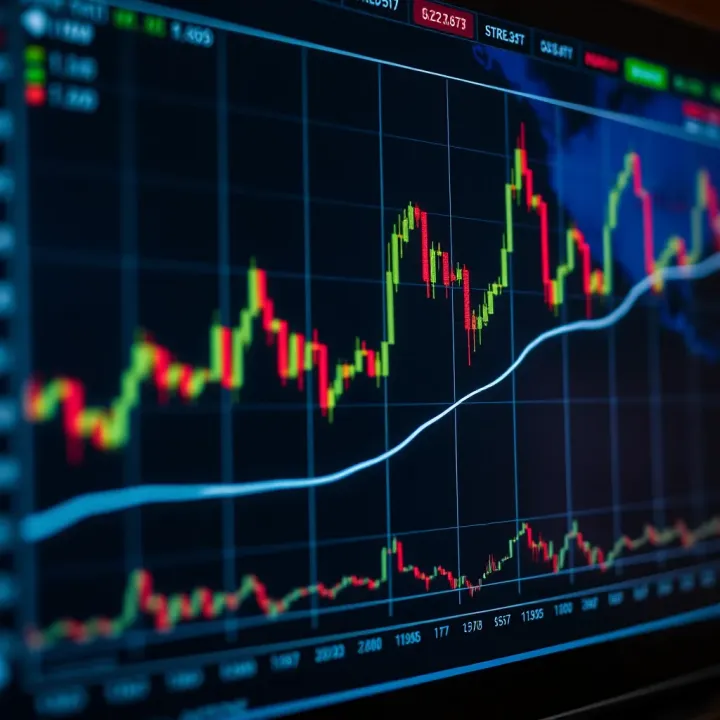 Detailed option chart showing various technical patterns and trend lines for trading analysis