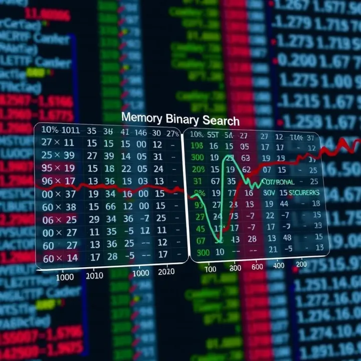Comparison chart showing memory usage differences between iterative and recursive binary search approaches